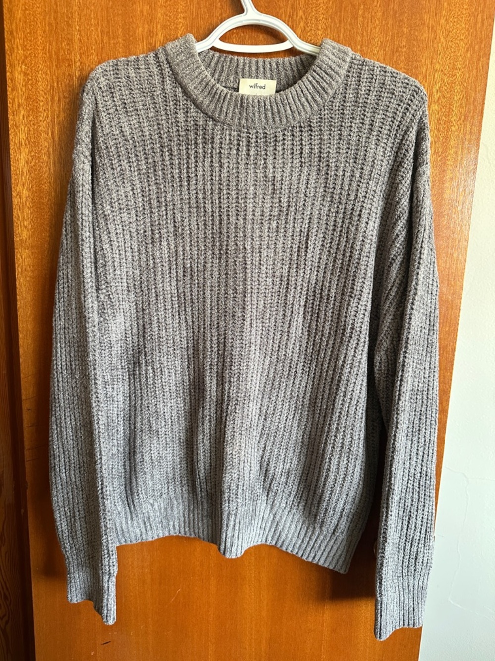 Wilfred Gray Ribbed Crewneck Sweater